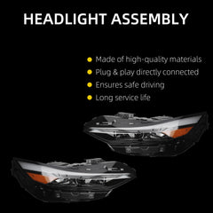 Headlights w/bulbs Compatible With HYUNDAI ELANTRA 1.6L/ 2.0L 2024-2025 1 Left+Right Side Replace#92101-AA740 92101AA740 92012-AA740 92012AA740