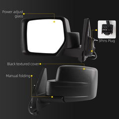 Dasbecan Side Mirror Compatible with 2007-2015 Jeep Patriot Black Textured Cover