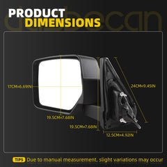 Dasbecan Side Mirror Compatible with 2007-2015 Jeep Patriot Black Textured Cover