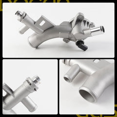 Dasbecan Aluminum Engine Coolant Housing Water Outlet Kit with Hoses