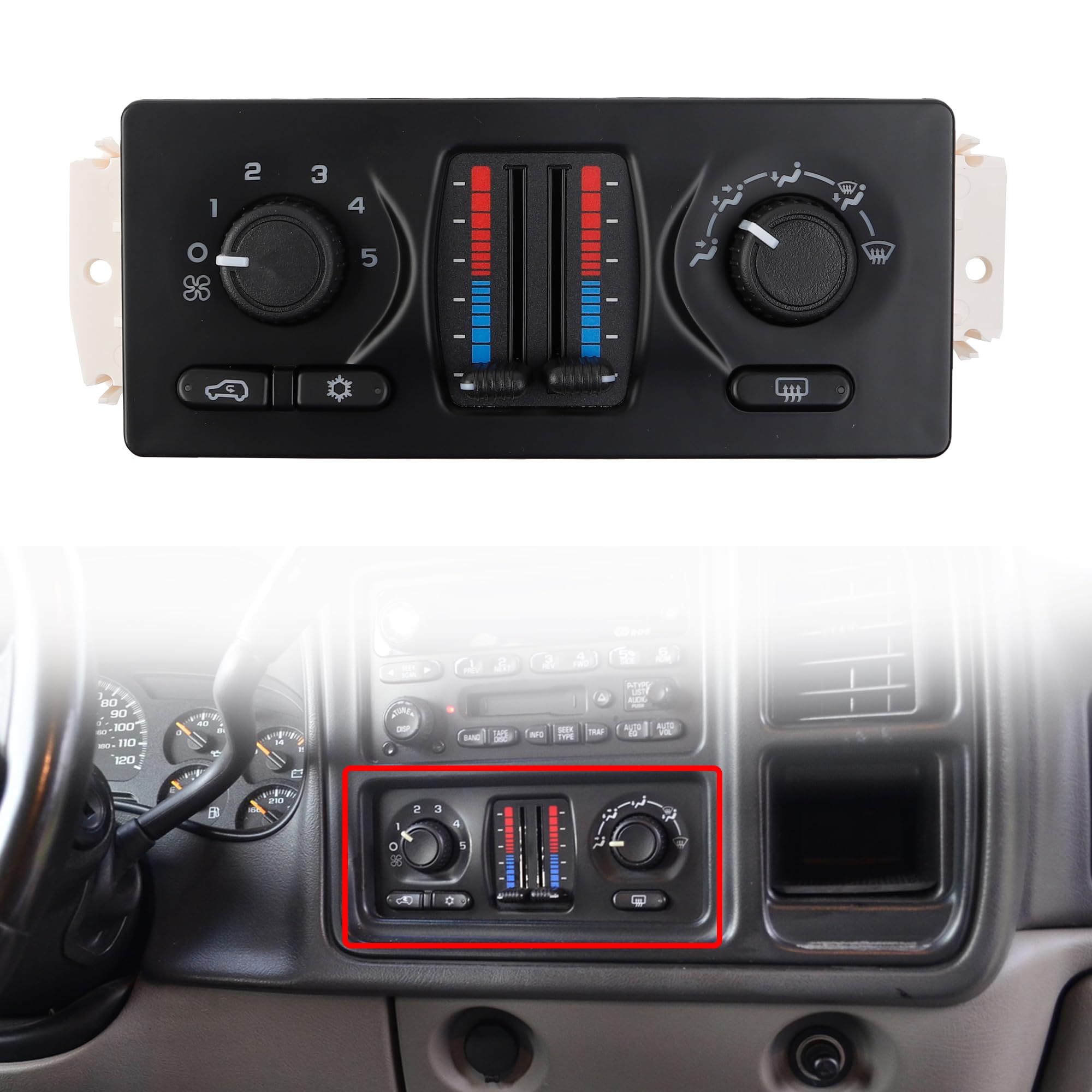 2008 Cadillac Escalade A/C Heater Control Module Panel Replacement For 2003-2007 Chevy Silverado, GMC Sierra & More 599-210XD Replacement