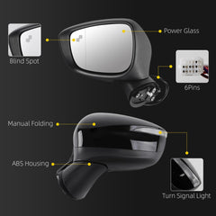 Dasbecan Side Mirror For Mazda CX-5 2015 2016 With Blind Spot