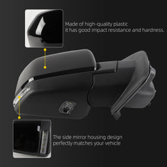 Passenger Side Mirror Compatible with 2015-2020 Ford F150 16pin | Electric folding, Memory, Blind Spot , Turn Signal Lamp, Clearnce Lamp, Puddle Lamp, Gloss Black Right Replaces FO1321533