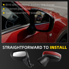 Side Mirror For Mazda CX-5 2015 2016 Blind Spot Left 6 Pins Red Driver Side Rear View Mirror Power Glass Turn Signal Light Manual Folding Door Mirrors OE# KR2469181A CLH85707055