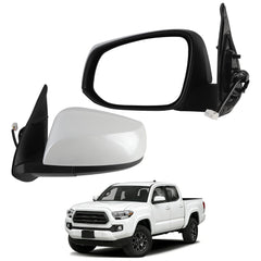 Driver Side Mirror Compatible with 2016-2023 Toyota Tacoma White Left Door Mirror w/Power Glass/Heated Glass Feature Replace# 8794004230 (5pins)