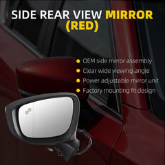 Side Mirror For Mazda CX-5 2015 2016 Blind Spot Left 7 Pins Red Driver Side Rear View Mirror Power Glass Heated Turn Signal Light Manual Folding Door Mirrors OE# KR2569181A CLH85707051