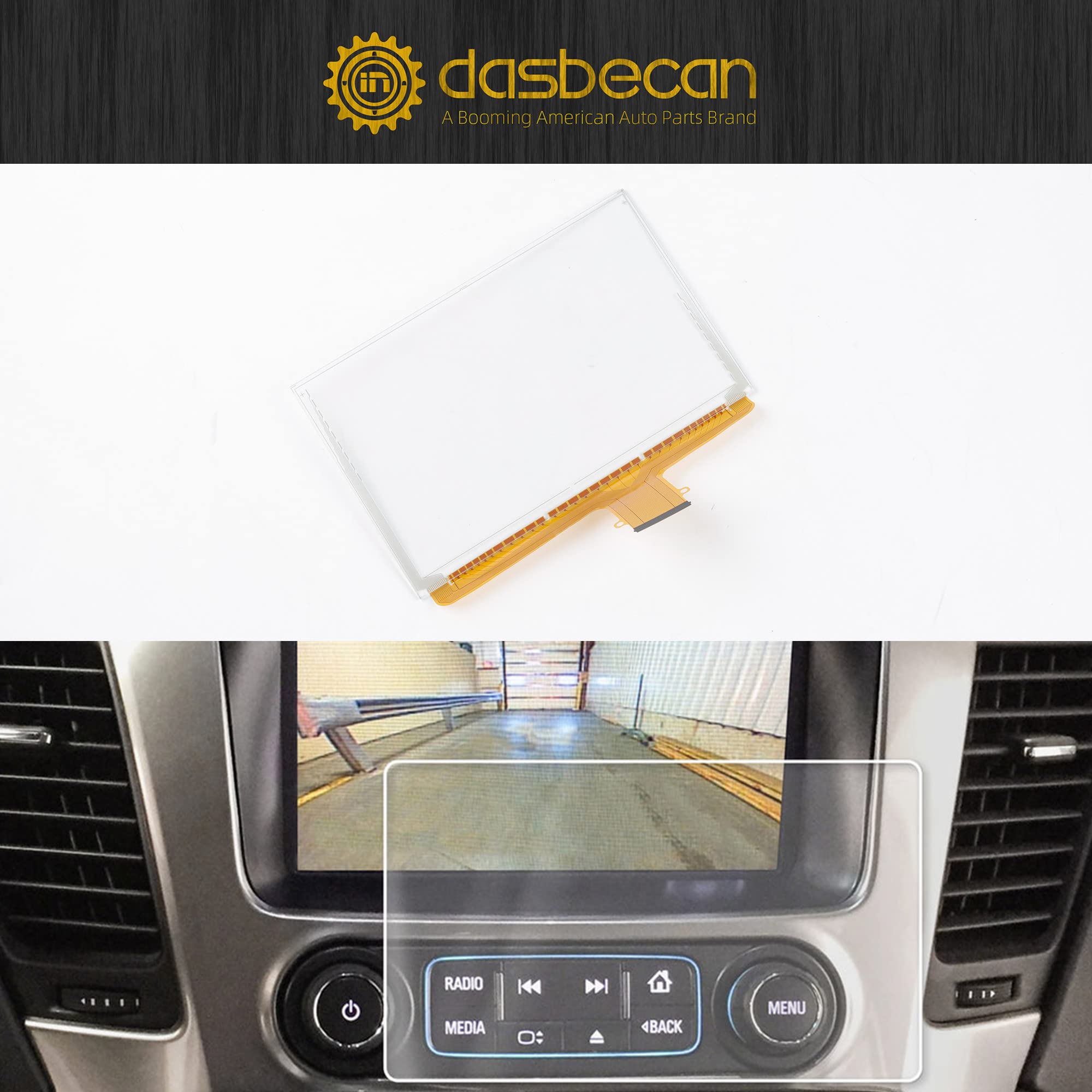 Touch Screen Compatible with 2015-2018 GMC Yukon/XL/Canyon/Sierra Chevy Colorado/Suburban/Tahoe/Silverado Touchscreen Radio Navigation 55pin 8-inch Replace# DJ080PA-01A - Dasbecan