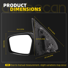 Dasbecan Side Mirror Compatible with 06-10 Ford Fusion Black 3 Pins