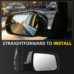 Side Rear View Mirror Compatible With 2017-2019 GMC Acadia SL/SLE Power Glass Bind Spot Heated Door Mirrors ViewMirror Right Passenger Side Replace# GM1321615 84293670 84293670-PFM(7 Pins)