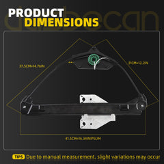 Rear Left Window Regulator w/o Motor Compatible with 2015-2020 Audi A3 Rear Driver Side Lifter Bracket Assembly Replace# 8V4839461