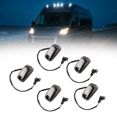 Dasbecan Black Front Roof Marker Lamp Assembly Roof Running Light Compatible with Ram ProMaster 1500 2500 3500 2014-2023 Replace# 926-109 68232473AA 68232473AB 68232473AC (5 Pack)