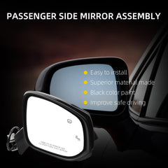 Passenger Side Mirror Compatible With 2021-2025 Toyota Sienna w/Manual Folding Power Glass Heated Blind Spot Black Right Door Mirror Replace#8791508040 TO1321426(6Pins)