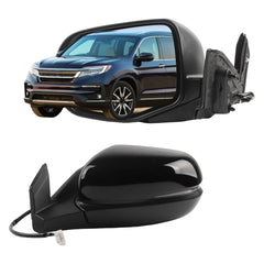 Side Rear View Mirror Compatible with 2016-2022 Honda Pilot Power Heated Turn Signal ABS Housing Door Rearview Mirror Driver Left 76250TG7C42ZD HO1320334(6pin)