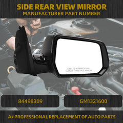 Side Rear View Mirror Compatible with 2018-2019 Chevy/Chevrolet Traverse Power Heated Turn Signal Door Rearview Mirror Passenger Right GM1321600 84498309(7pin)
