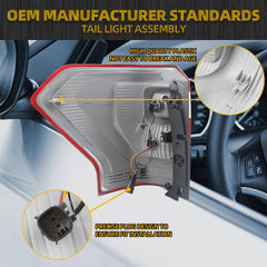 Tail Light Assembly Halogen Compatible With 2018-2021 Ford Expedition Rear Lamp Taillight Right Passenger Side JL1Z13404G FO2801271