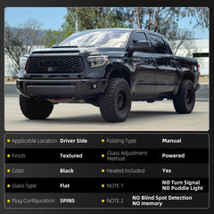 Dasbecan Side Mirror Compatible with 14-21 Toyota Tundra
