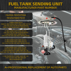 Dasbecan FG295A Fuel Tank Sending Unit Compatible with Ford Super Duty F350 F450 F550 1999 2000 2001 2002 2003 with Midship Fuel Tank Replace #OE F81Z9275DA F81Z9275DB PS121