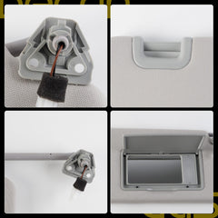 Right Passenger Side Sun Visor Compatible with Titan Armada(Grey) For Nissan Titan 2004-2024 QX56 Armada 2004-2014 Replace#96400-EZ70B