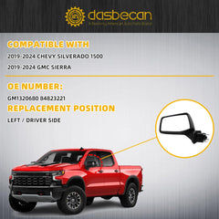 Dasbecan Side Mirror Compatible with 19 20 21 22 23 24 Chevy Silverado 1500, GMC Sierra Side Door Mirror