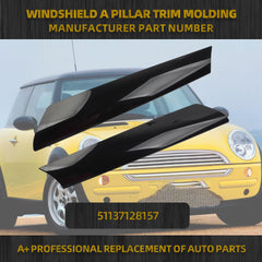 Exterior Window A-Pillar Trim Panel Compatible with Mini Cooper R50 R53 2001-2006 Mini Cabriolet R52 2004-2007