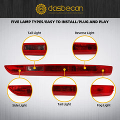 Right Passenger Side Rear Bumper Brake Tail Light Fog Lamp Compatible with 2009-2016 Audi Q5 Replaces# 8R0945096B