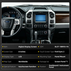 Dasbecan 8" Touch Screen Display Compatible with Ford F150 250 11-16 SYNC 2