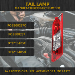 Right Side Tail Rear Light Lamp Compatible with 2015-2023 Ford Transit Connect XL XLT FO2801237C DT1Z13404B FO2801237 DT1Z13404F Rear Back Lights