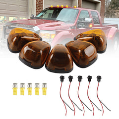 Dasbecan 5X Cab Roof Marker Lights LED Top Clearance Running Lights Lens Compatible with Ford 1999-2016 F150 F250 F350 F450 F550 Super Duty Pickup Trucks SUV Replace# 264142BK