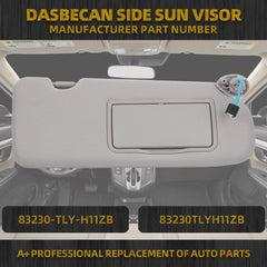 Right Passenger Side Sun Visor Compatible with Honda CRV CR-V 2017-2022,with Vanity Light | Makeup Mirror| Gray, Replace# 83230-TLY-H11ZB 83280-TLA-A62