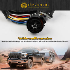 56003 Trailer Wiring Harness Compatible with 2019-2025 Chevrolet Silverado 1500 2500HD 3500HD GMC Sierra 1500 2500HD 3500HD 4-Pin Connector Towing Wiring Kit