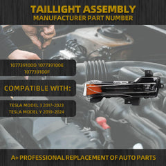 LED Fog Lights w/DRL Compatible With Tesla Model 3 2017-2023 Tesla Model Y 2019-2024 Front Fog Lamp Assembly Replaces#107739100D 107739100E 107739100F Left Driver Side