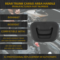 Rear Trunk Cargo Area Handle Compatible with Chevrolet Tahoe Chevy Suburban GMC Yukon XL 2015-2020 Rear Storage Compartment Handle Black Replace 84944667 84589067