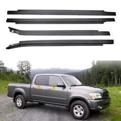 4PCS Front & Rear Door Window Trim Belt Weatherstrip Compatible with Toyota Tundra Extended Cab Pickup 2000-2006 Replaces 75720-0C01 75710-0C01 75740-0C022 75730-0C022