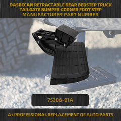 75306-01A Rear Bedstep Retractable Bumper Side Step Compatible with 2009-2018 RAM 1500 2010-2018 RAM 2500 3500(Excludes Dual Exhaust& Ecodiesel Models)