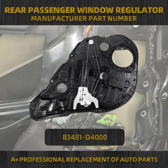 Rear Right Side Power Window Regulator with Panel Compatible with Kia Optima 2016-2021 Replaces 83481-D4000 83481-D5000 Without Motor
