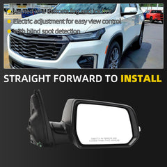 Side Rear View Mirror Compatible with 2022-2023 Chevy/Chevrolet Traverse LT Door Rearview Mirror Heated Manual Folding Turn Signal Blind Spot With HD Camera Passenger Right 84952626(8pin)