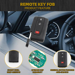 Key Fob Replacement Compatible with Toyota Prius 2004-2009 Keyless Entry Remote Control Replaces MOZB21TG P/N: 2584A-B21TG 89070-47180 3 Buttons 312MHz (for Black Logo)