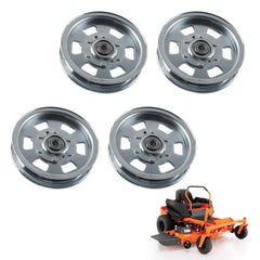 4-Pack Flat Idler Pulley Compatible with Bad Boy ZT MZ Outlaw For ZT Series 48" 50" 54" 60" Outlaw 54" 61" 72" MZ 48" 54" Deck Replaces 033-7201-25 033-7201-00 033-2000-00 033-8000-00