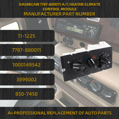 7787-880011 A/C Heater Climate Control Module Panel Compatible with 2001-2005 Mack Ch613 cv713 Replaces# 11-1225 1000149542 3899002 850-7450