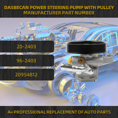 20-2403 Power Steering Pump Replacement Compatible with 2008-2017 Buick Enclave 2009-2017 Chevy Traverse 2007-2016 GMC Acadia 2007-2010 Saturn Outlook 3.6L V6 Replaces# 12589753