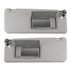 Left+Right Side Sun Visor Compatible with Titan Armada(Grey) For Nissan Titan 2004-2024 QX56 Armada 2004-2014 with Light Replace#96401-EZ70B 96400-EZ70B