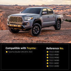 2Pcs Roof Drip Molding Weatherstrip Compatible with Toyota Tacoma Double CAB 2016-2023,Left & Right Side Roof Trim Weather Stripping Rubber Seal Kit Replaces# 75552-04080 75551-04080