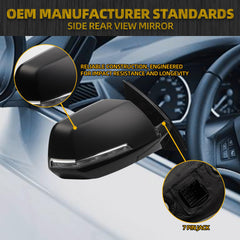 Side Rear View Mirror Compatible with 2018-2019 Chevy/Chevrolet Traverse Power Heated Turn Signal Door Rearview Mirror Passenger Right GM1321600 84498309(7pin)