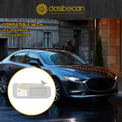 Gray Right Passenger Side Sun Visor Replacement with Vanity Mirror Compatible with 2014 2015 2016 2017 2018 2019 Mazda3 2014 2015 2016 2017 2018 Mazda6 Visit the Dasbecan Store