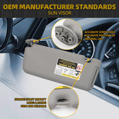 Right Passenger Side Sun Visor Compatible with Toyota RAV4 2004-2005 Sunvisor Replacement (Gray)