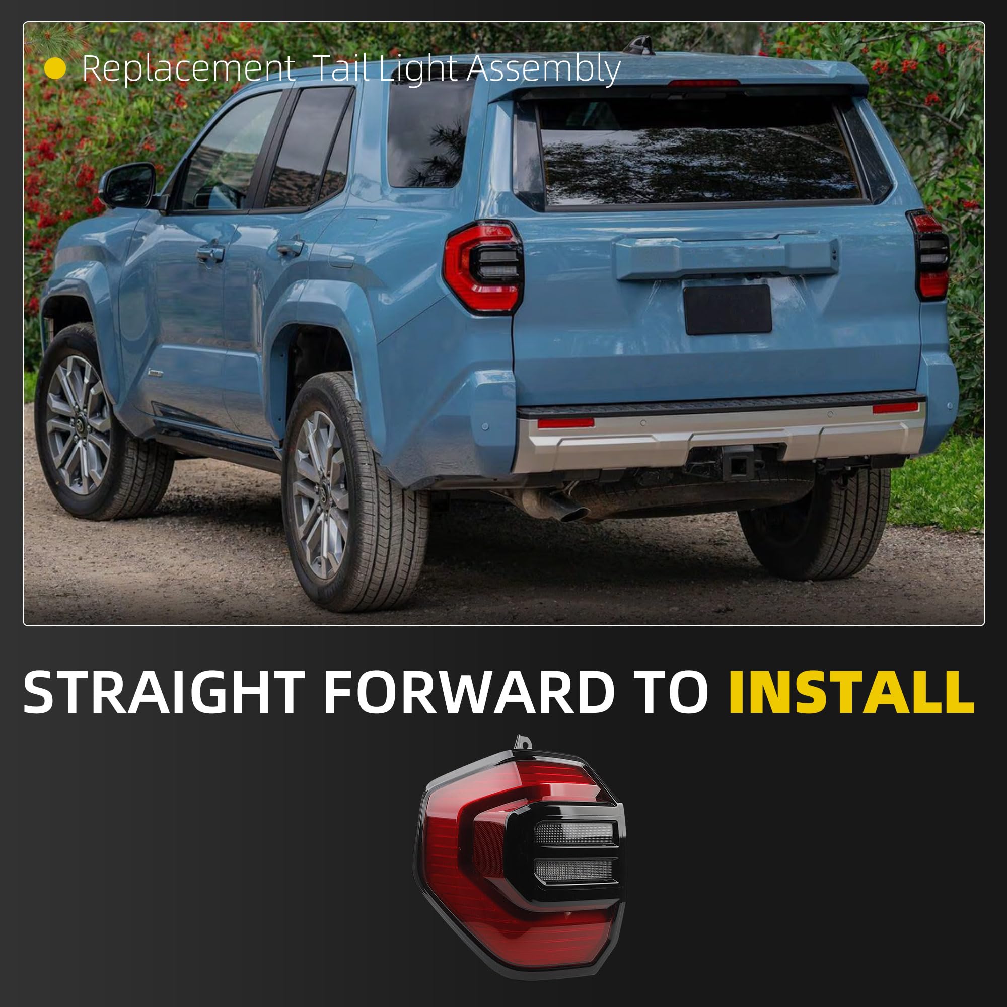 Tail Light Assembly Compatible with 2025-2026 Toyota 4Runner LED Rear Lamp Taillight Left Driver Side Replace# 81561-35410 - Dasbecan