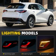 Passenger Side Taillight Compatible with 23-26 Honda HRV HO2805125 With Side Marker&Full LED Light Rear Right Tail Light Assembly Replaces 335003W0A01
