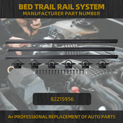 Bed Trail Rail System Compatible with 2020 2021 2022 2023 Jeep Gladiator Replace# 82215956