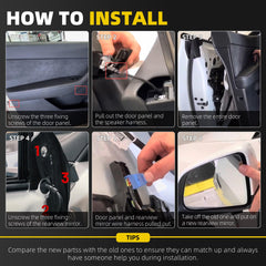 Side Rear View Mirror Compatible with 2020-2024 Tesla Model Y Power Heated Power Folding with Mirror Memory Left Driver Side #1594111-00-C 159411100C (Black 13pin)