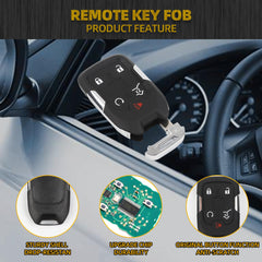 Key Fob Replacement Compatible with GMC Acadia 2021 2022 2023 Keyless Entry Remote Control Replaces 13522895 HYQ1ES 5 Buttons